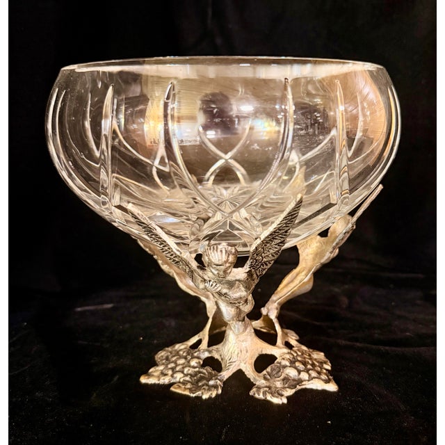 Antique Figural Silver-Plated Centerpiece Bowl For Sale - Image 6 of 12