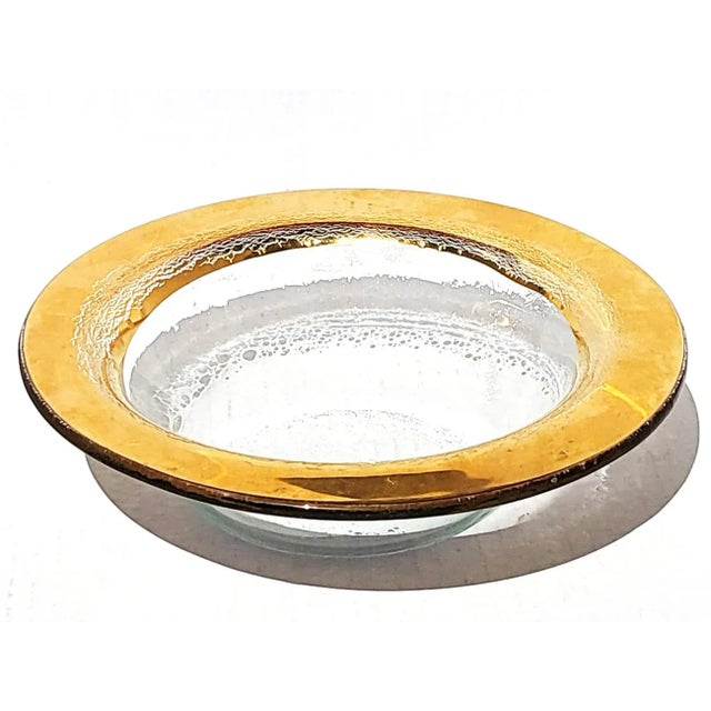 French Vintage Annieglass "Roman Antique Gold" Bowl For Sale - Image 3 of 11