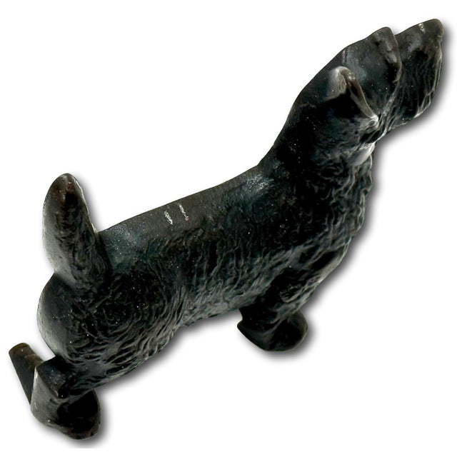 Hard 2 Find Vintage 1930s "Wedge" Type Cast Iron Standing Scottish Terrier - Scottie Dog Doorstop by Spencer Guillford For Sale - Image 10 of 12