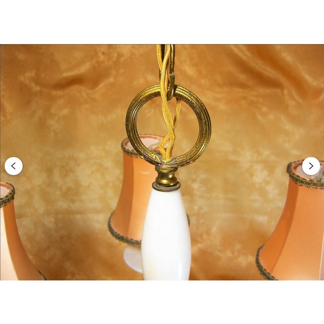 1970s Napoleon III Style Gilt Bronze and Marble Chandelier, 1970s For Sale - Image 5 of 12