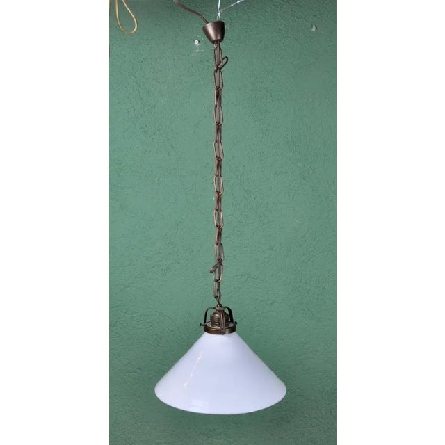 White Opaline Pendant Lamp, 1920s For Sale - Image 12 of 12