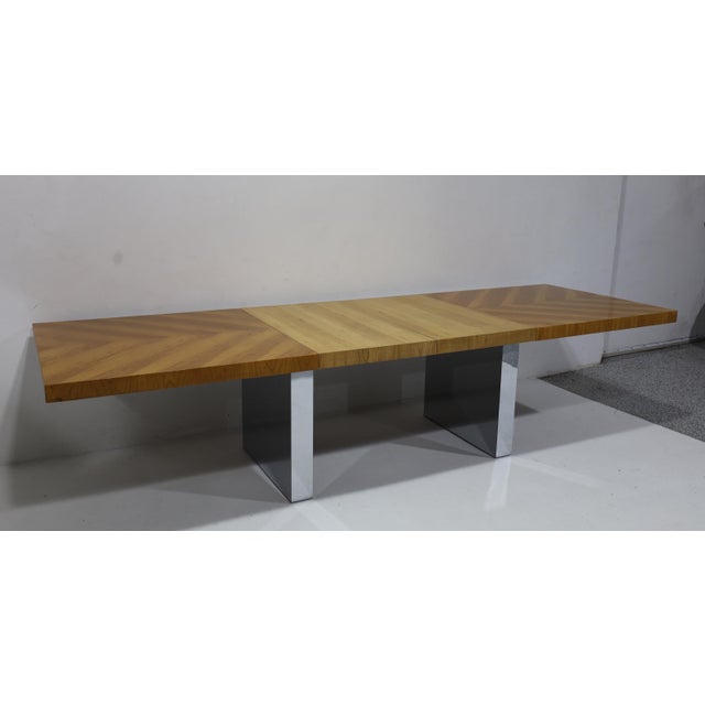 Milo Baughman for Thayer Coggin Double Pedestal Dining Table in Walnut For Sale In Dallas - Image 6 of 8
