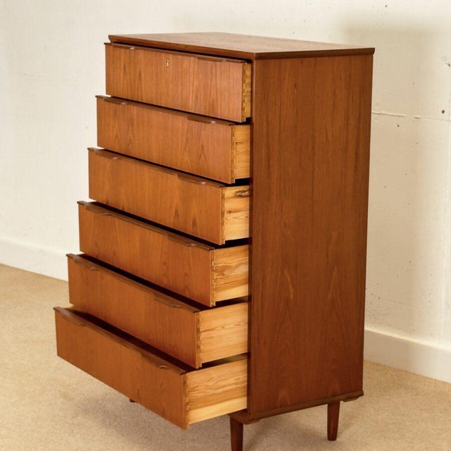 Gold Mid-Century Modern Danish Chest of Drawers, 1960s For Sale - Image 8 of 11