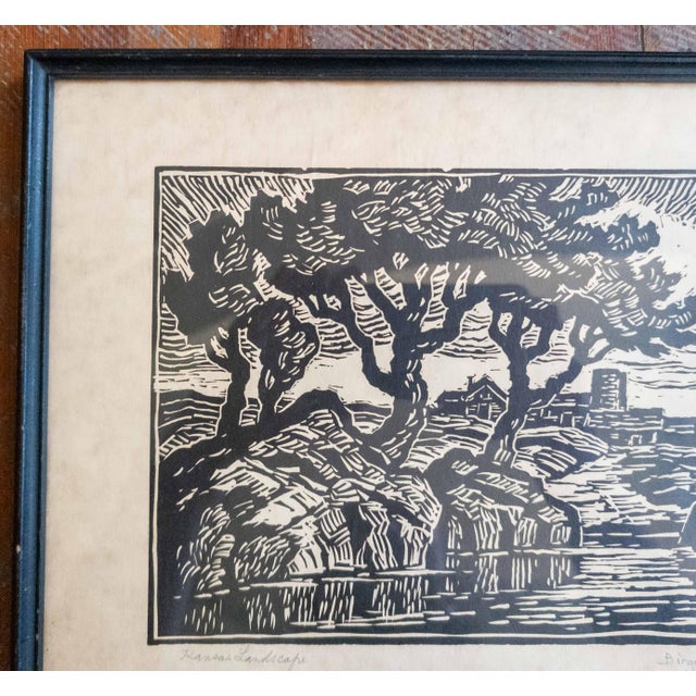 Mid-Century American Linocut Print "Kansas Landscape" by Birger Sandzen For Sale In New York - Image 6 of 12
