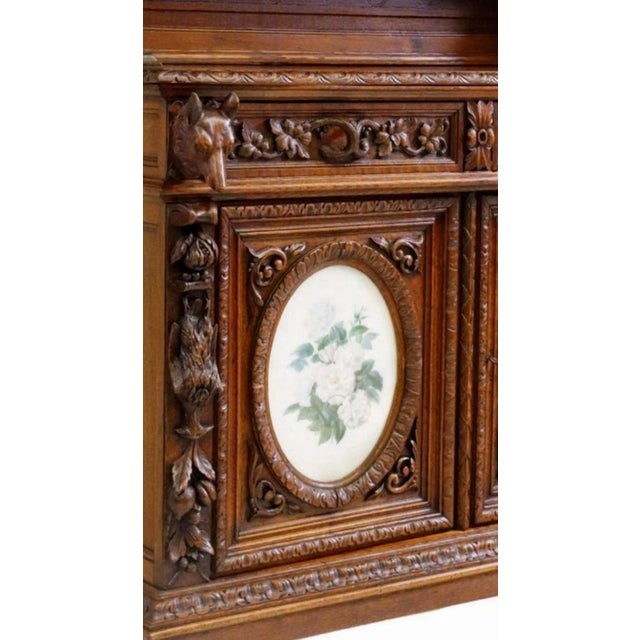 Gothic 19th Century French Renaissance Revival Signed Hunt Cabinet For Sale - Image 3 of 11