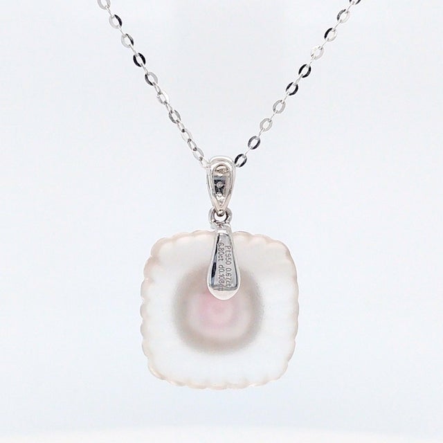 2020s 0.67ct Spinel, Diamond and Rock Crystal Platinum Pendant Necklace - Fei Liu For Sale - Image 5 of 5