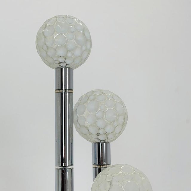 Vintage Chrome Floor Lamp with Glass Globes, 1970s For Sale - Image 4 of 18