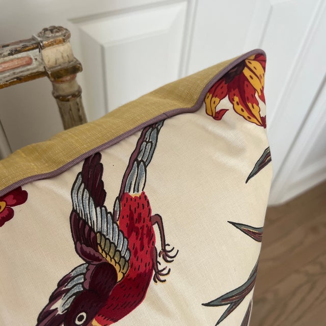 Red Custom Designer Manuel Canovas Bidaine Pillows With Down Inserts- A Pair For Sale - Image 8 of 10