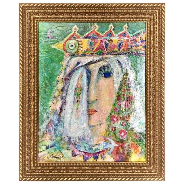 Mid 20th Century Painting of Queen by Masuo Asaki For Sale - Image 5 of 5