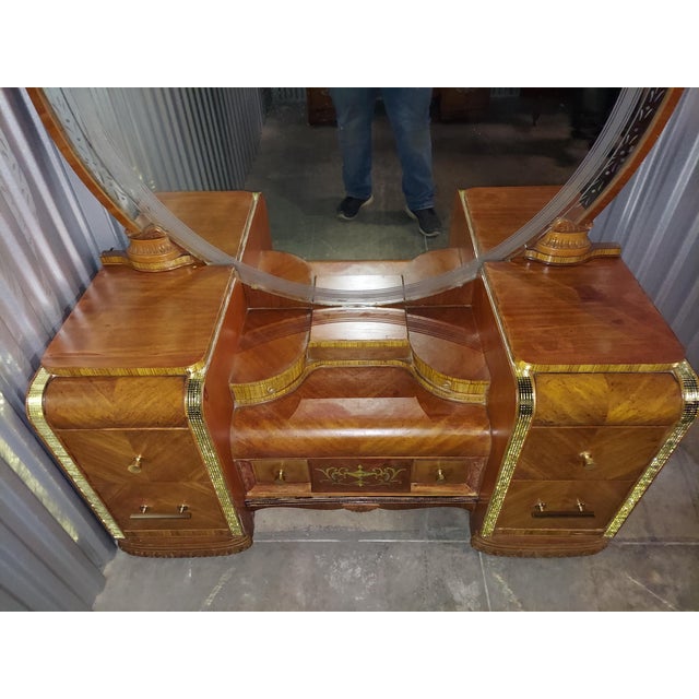 Antique Art Deco Flat Top Waterfall Vanity Chairish