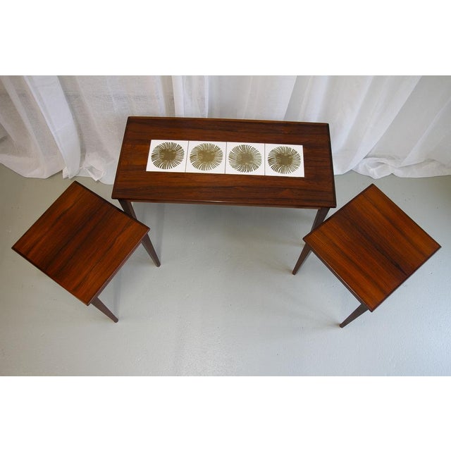 Danish Rosewood & Ceramic Tile Nesting Tables, 1960s, Set of 3 For Sale - Image 15 of 18