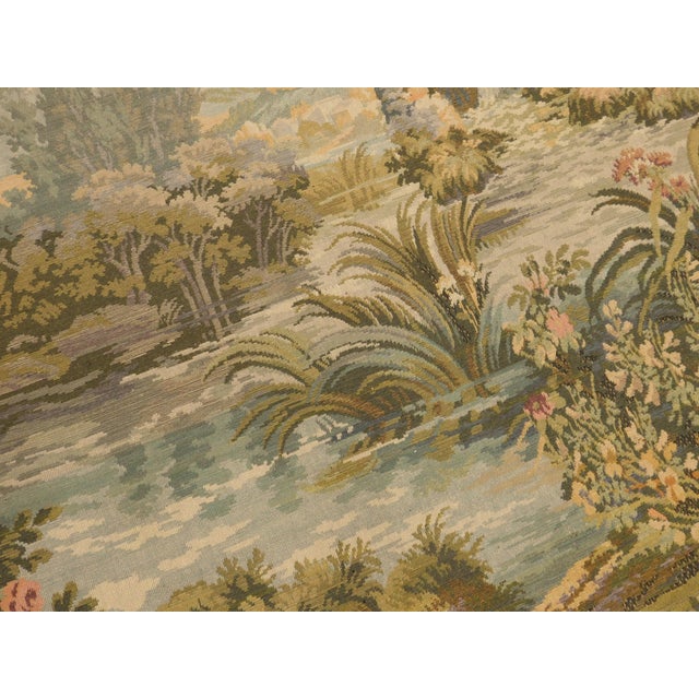 1990s Vintage French Style Machine Made Tapestry. 5'4"x 6'6" For Sale - Image 5 of 13