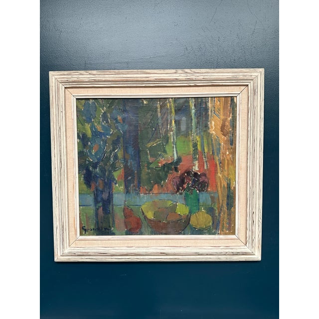 Svan Grandin, Still Life with Fruit Bowl, 1950s, Oil Painting on Canvas, Framed For Sale - Image 7 of 11