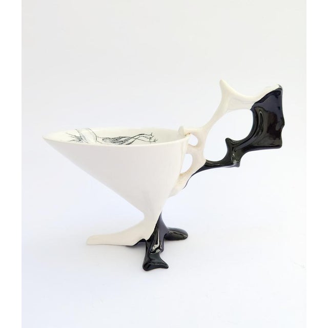 Ceramic Vintage Model C73 Ceramic Teacup and Saucer by Antonia Campi for Laveno, 1950s, Set of 2 For Sale - Image 7 of 15
