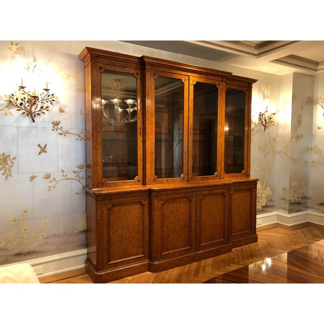 Mid 19th Century 19th Century English Traditional Burlwood Bookcase/Breakfront For Sale - Image 5 of 14