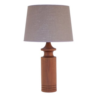 Large Mid-Century Modern Danish Teak Table Lamp For Sale