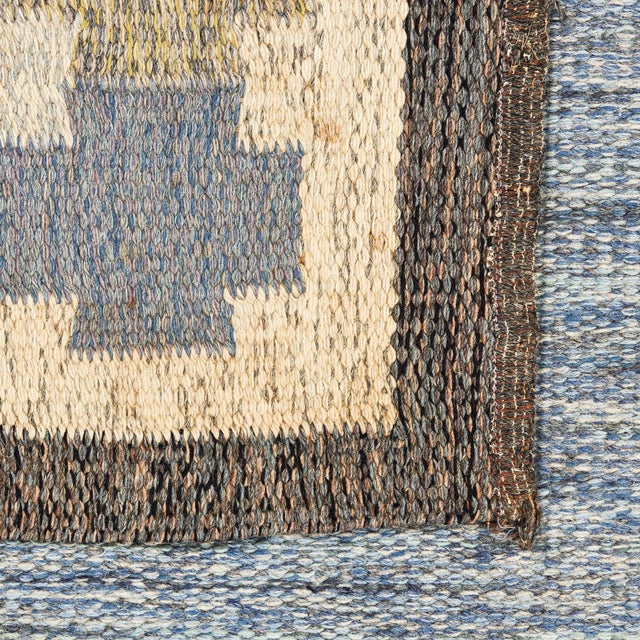 Swedish Rug by Ingegerd Silow, 1950s, in Good conditions. Designed 1950 to 1959 This piece has an attribution mark, I am...