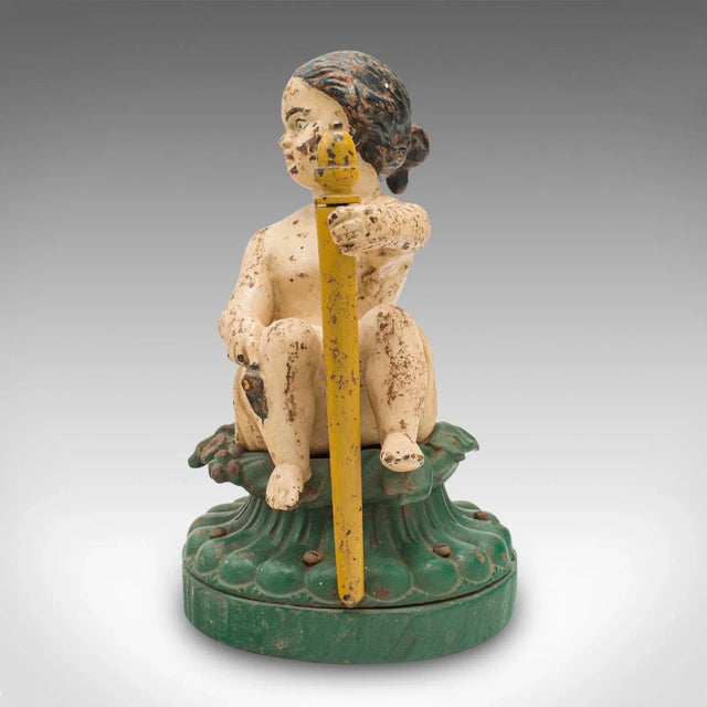 1870s Victorian Pair of Antique Decorative Figures, English, Cast Iron, Rubenesque For Sale - Image 9 of 13