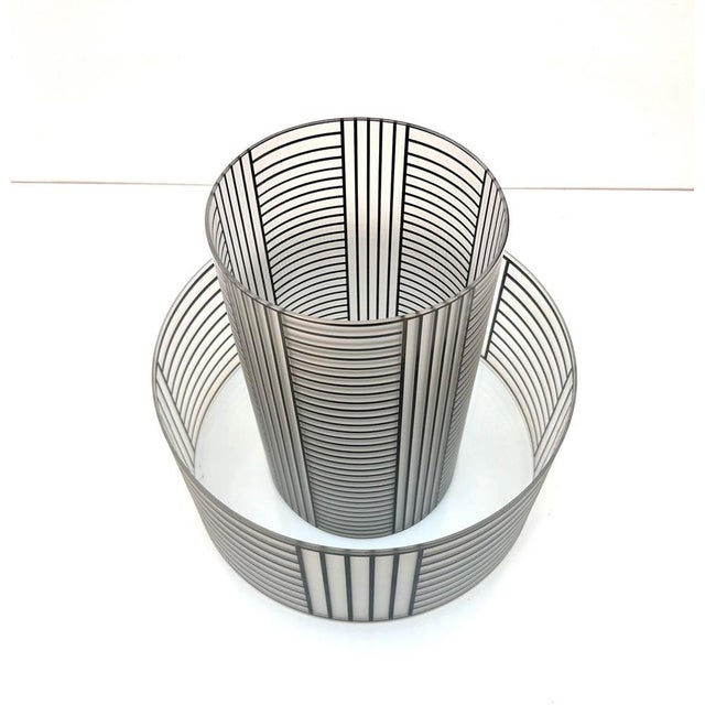 Black Art Deco Glass Lampshades attributed to Josef Hoffmann for Lobmeyr, Austria, 1980s, Set of 2 For Sale - Image 8 of 18