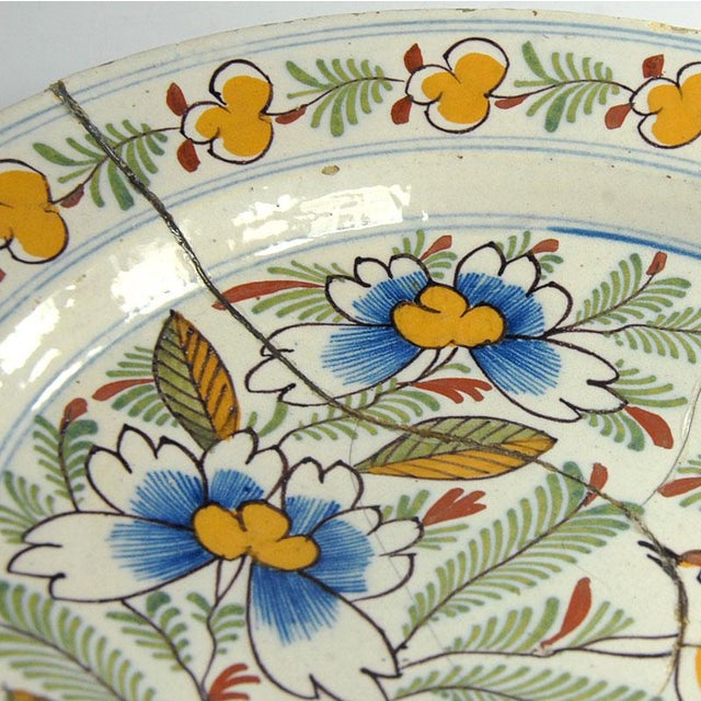 Antique 19th Century Ceramic Dutch Delft Plate For Sale - Image 6 of 11