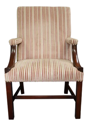 Kittinger Chippendale Style Mahogany and Upholstered Lolling Chair