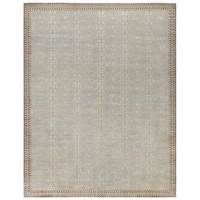 Traditional-Style Samarkand Tan Oversized Rug "Mosaika" by Doris Leslie Blau For Sale