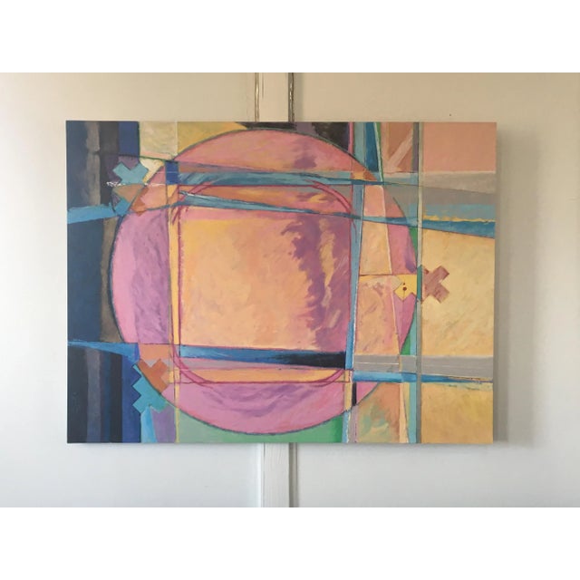 Post Modern Abstract Pink Multicolor Painting For Sale - Image 6 of 9