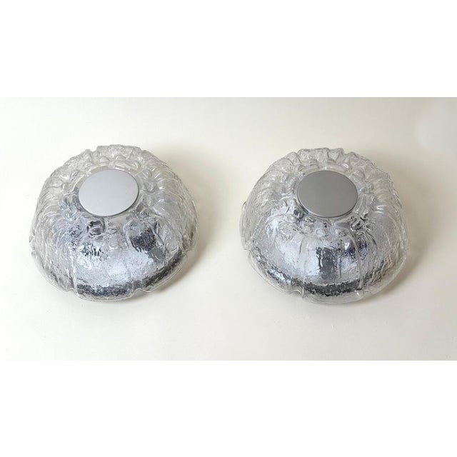 Textured Glass Flush Mount from Limburg, Germany, 1970s, Set of 2 For Sale - Image 12 of 16