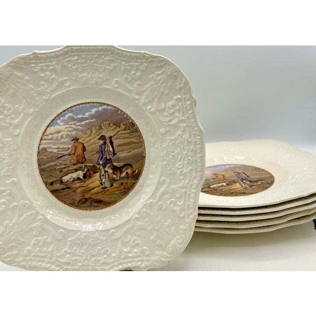 Beautifully preserved antique Royal Cauldon "Ridgewood" plate featuring a classic pattern, "The Sportsman" scene — with...