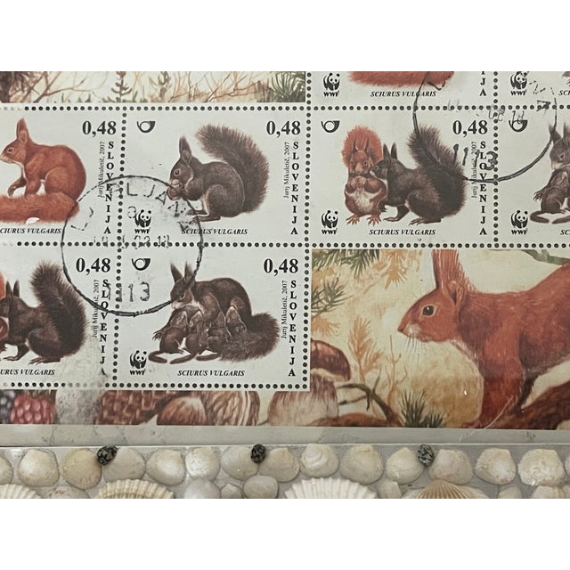 1970s Sea Shell Encrusted Photo Frame With Postage For Sale - Image 5 of 5