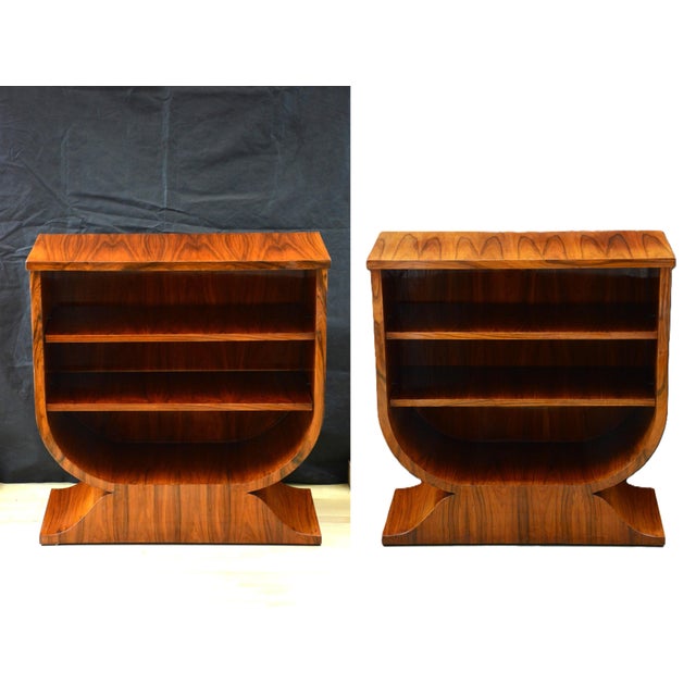 Art Deco Walnut Open Bookcases, 1930s, Set of 2 For Sale - Image 18 of 18