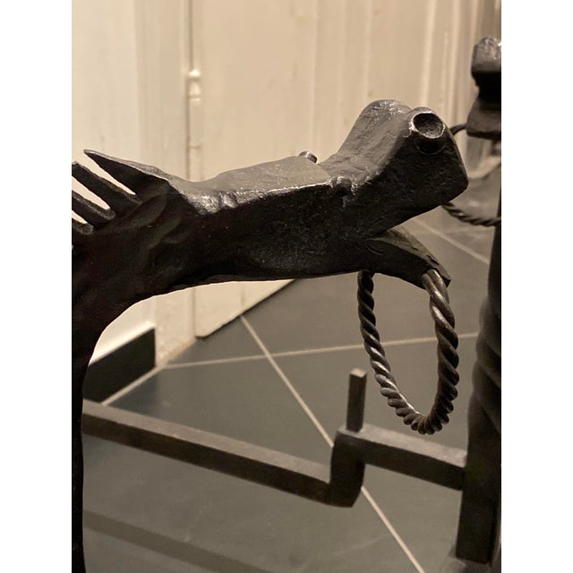 Dragon Chimney Stackers in the style of Gilbert Poillerat, France, 1930s, Set of 2 For Sale - Image 6 of 18