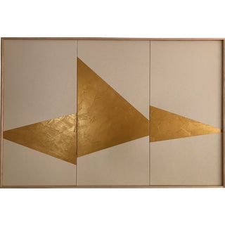 "Gold On Point Triptych - JET0442" Original Acrylic Painting by Jason Trotter For Sale