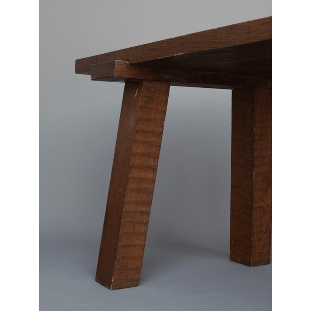 1940s Brutalist French Peg Table in Oak, 1940s For Sale - Image 5 of 17
