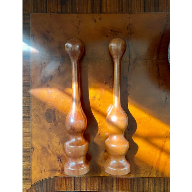 Mid-Century Wooden Candle Holders- a Pair For Sale In Washington DC - Image 6 of 7