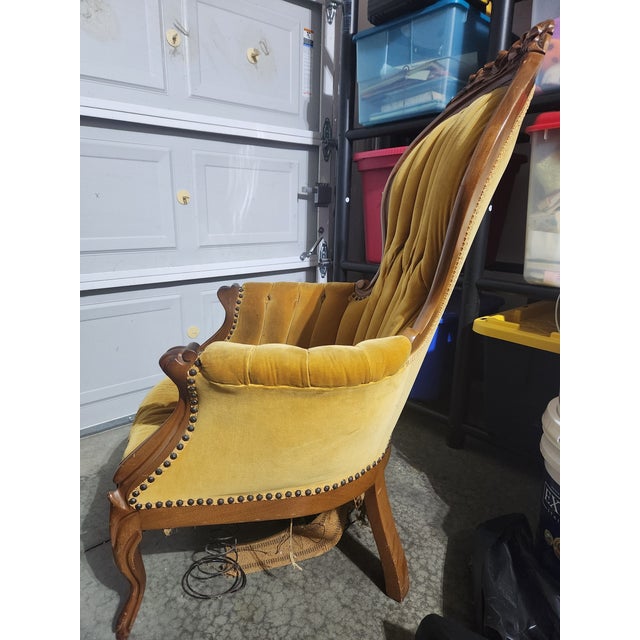 Late 19th Century Late 19th Century Victorian Ladies and Gents Chairs - Set of 2 For Sale - Image 5 of 12