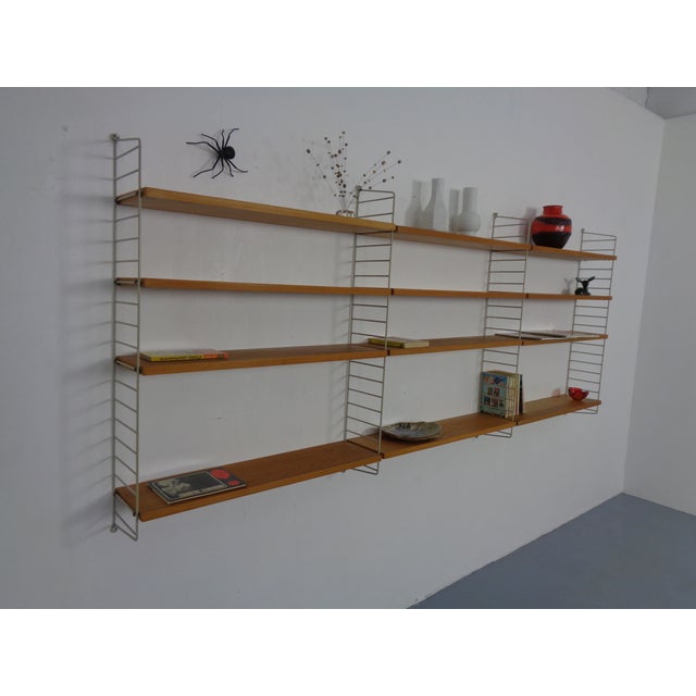 Large Swedish Wall Unit in Ash and Metal by Kajsa & Nils Nisse Strinning for String, 1950s For Sale - Image 11 of 18