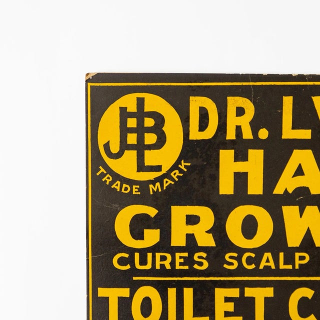 Art Deco Dr. Lynas Hair Grower Toilet Cream | Antique Quack Medicine Sign For Sale - Image 3 of 11