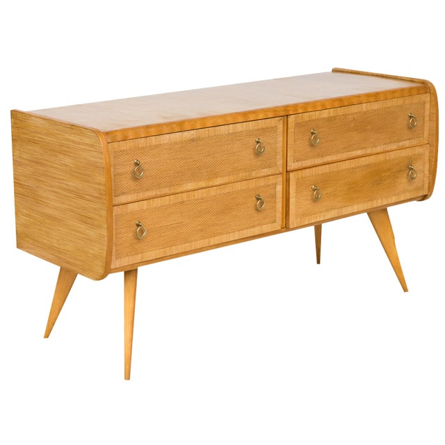 Italian Rattan Chest of Drawers, 1960s For Sale