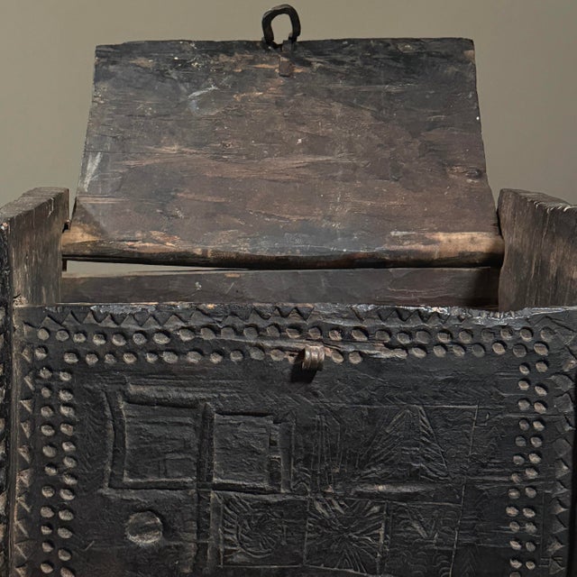 18th Century Antique Hand Carved Folk Art Lidded Dowry Chest For Sale - Image 5 of 12