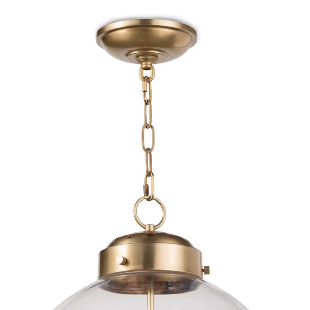 Transitional Regina Andrew Globe Pendant in Natural Brass For Sale - Image 3 of 5