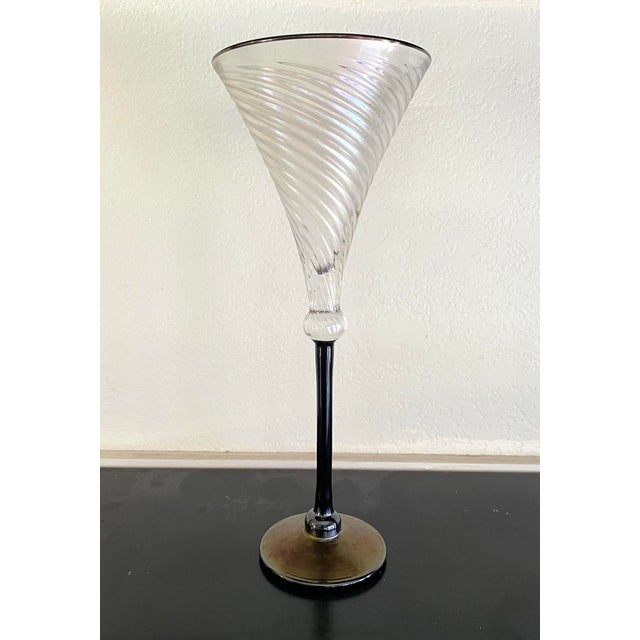 Modern Vintage Art Glass Martini Glasses by Rick Strini - Set of 6 For Sale - Image 3 of 8