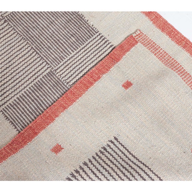 Textile Contemporary Swedish Flat-Weave Wool Runner by Doris Leslie Blau For Sale - Image 7 of 7