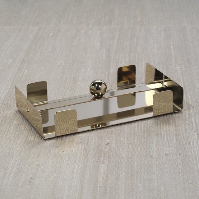 Contemporary Basso Dinner Napkin Holder, Gold For Sale - Image 3 of 6