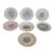 Porcelain Trinket Dishes Set of 7 With Hand Painted Flowers and Gold Trim 4872b For Sale