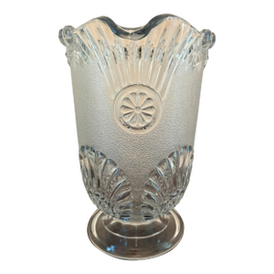 Antique Westmoreland Shell and Jewel Pressed Glass Pitcher 8" Tall