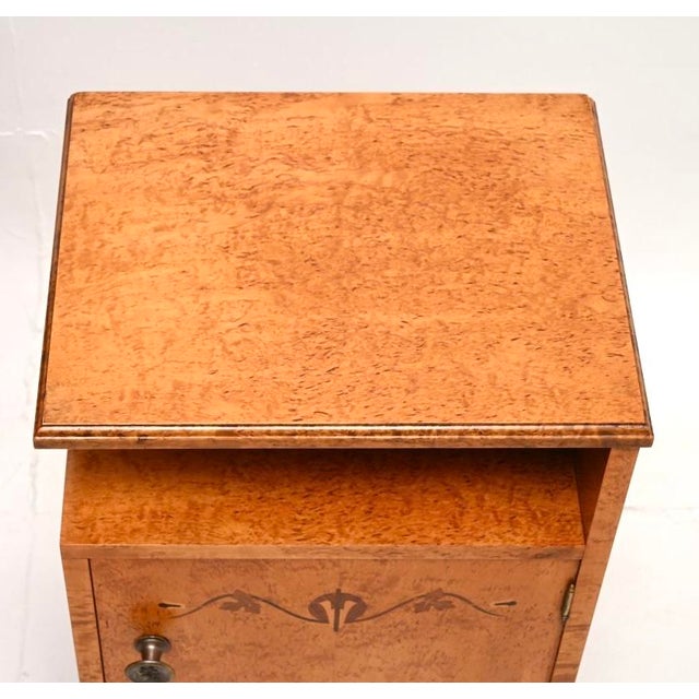 Swedish Art Deco Bedside Cabinets in Satin Birch, 1930, Set of 2 For Sale - Image 9 of 11