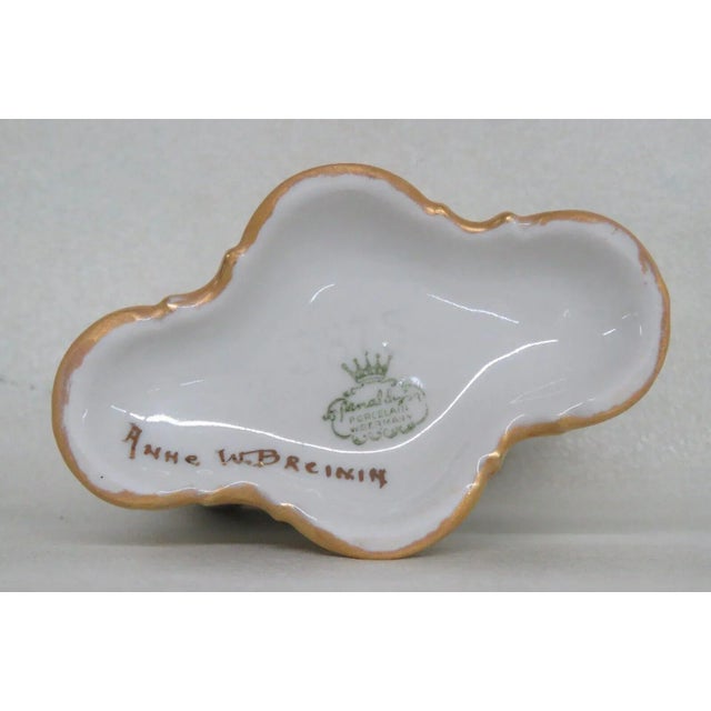 Anne W Breinin Germany Porcelain White and Gold Cigarette Holder Dish For Sale - Image 9 of 12