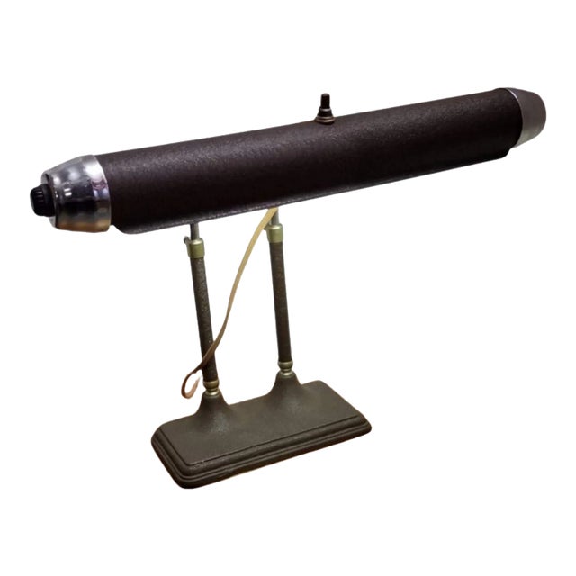 1950s Art Deco Machine Age Chrome Adjustable Flourescent Desk Lamp For Sale