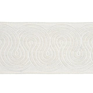 Sample - Schumacher Giraldi Embroidered Trim in Ivory For Sale